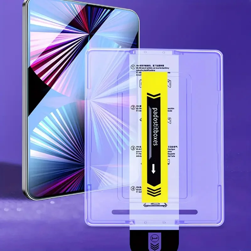 For iPad 11 10 9 8 7 6 5 4 3 2 10.2 9.7 Air Pro 13 Mini Dust-Free Chamber Screen Protector Kit Tempered Glass Instant-Install