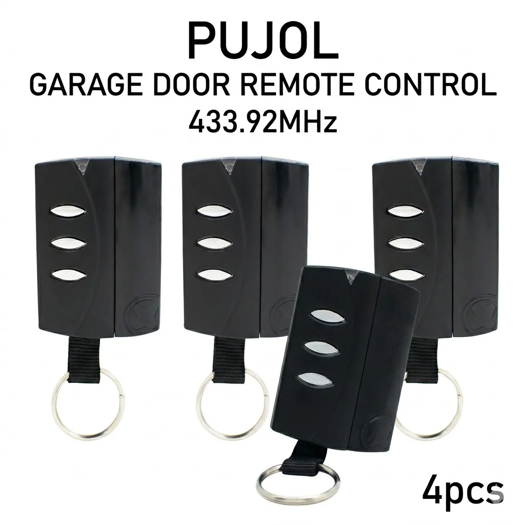 

4pcs PUJOL VARIO Garage Door Remote Control 433MHz Rolling Code Gate Opener