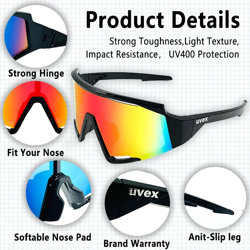 UVEX SPECTRO Cycling Sunglasses Eyewear Photochromic Bike Glasses Outdoor Sports Man Woman Road Mountain Bicycle Glasses Goggles