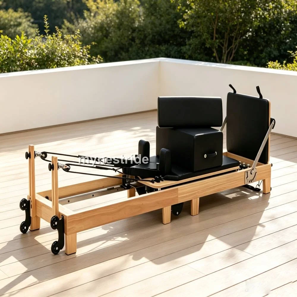 Appareil de Pilates pliable de qualité professionnelle | Construction en bois · Renforcement du tronc · Yoga à domicile · Approuvé par les instructeurs