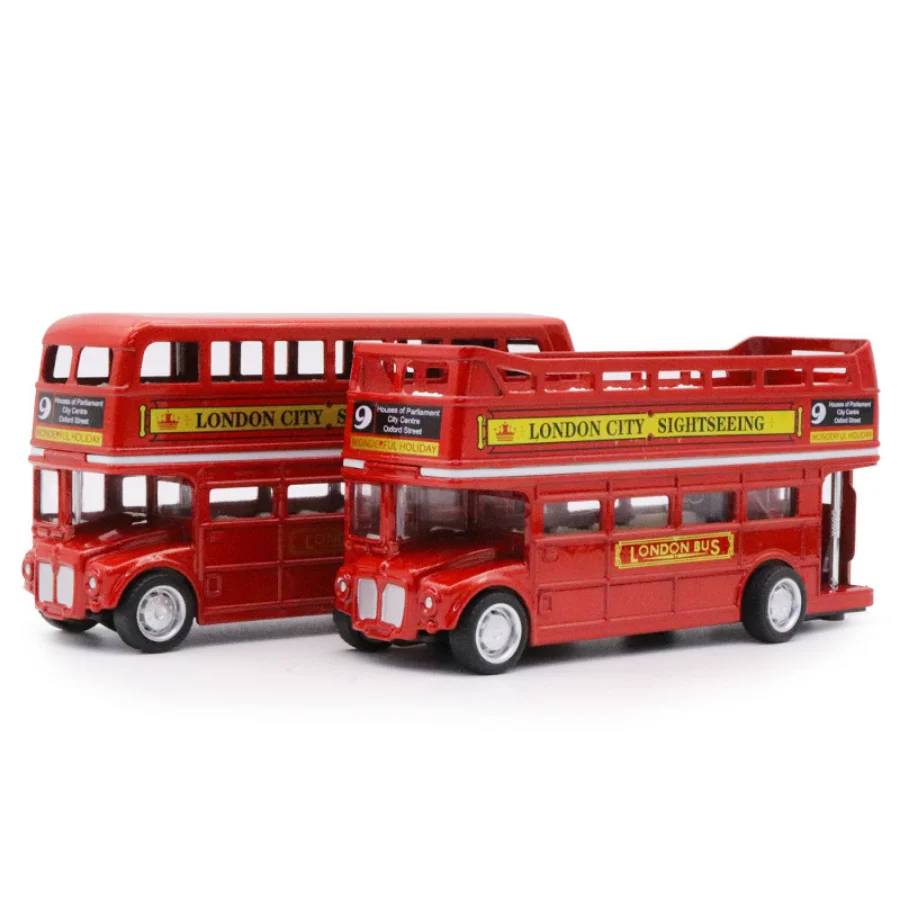 1:64 modello di autobus in lega ornamenti per auto giocattolo per bambini tirare indietro modello di auto giocattolo per ragazzo regalo per autobus