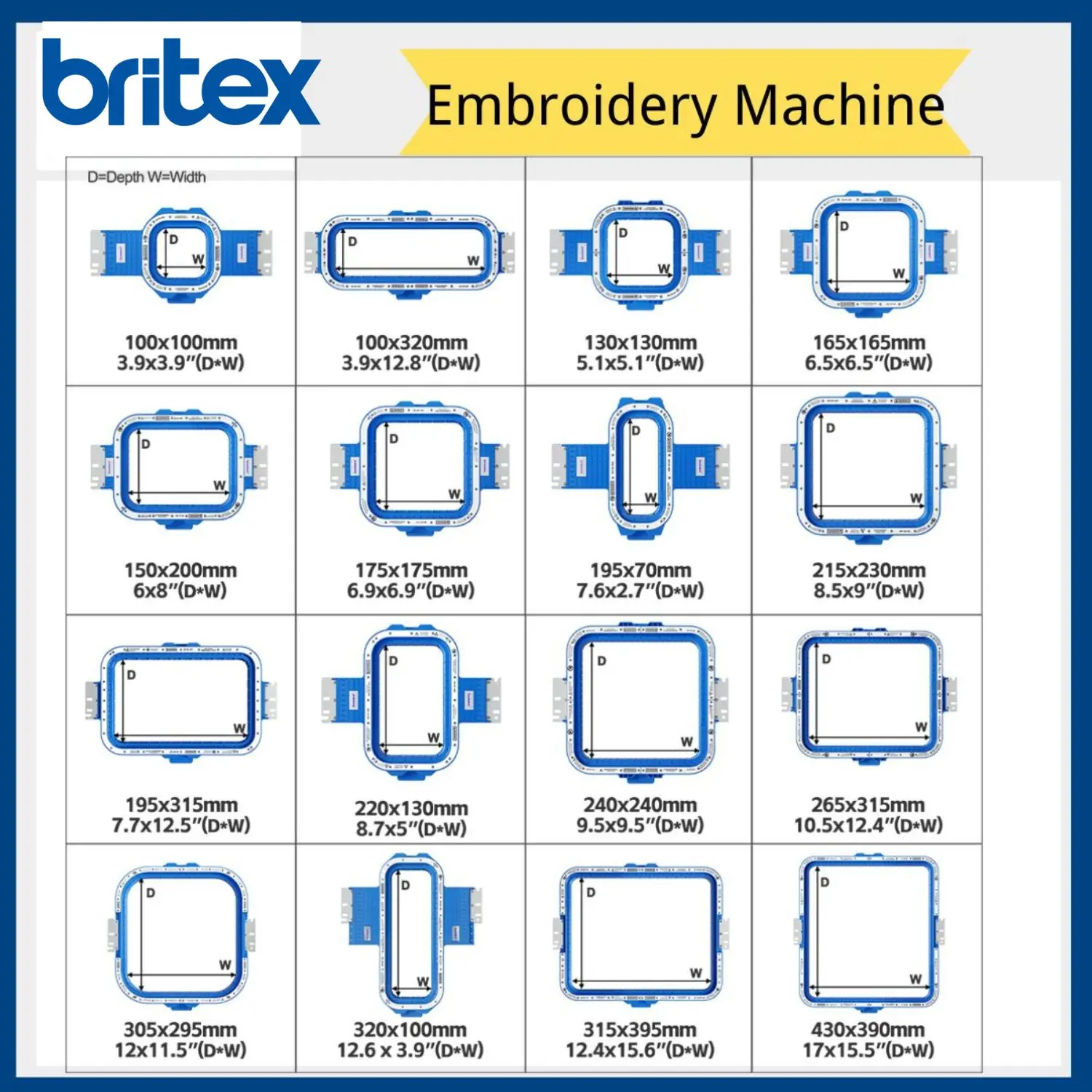 

Magnetic Mighty Hoop Frame, Embroidery Hoops for Britex BR3620 BR-1201 BR-1501 Single Multi-head Industrial Embroidery Machines