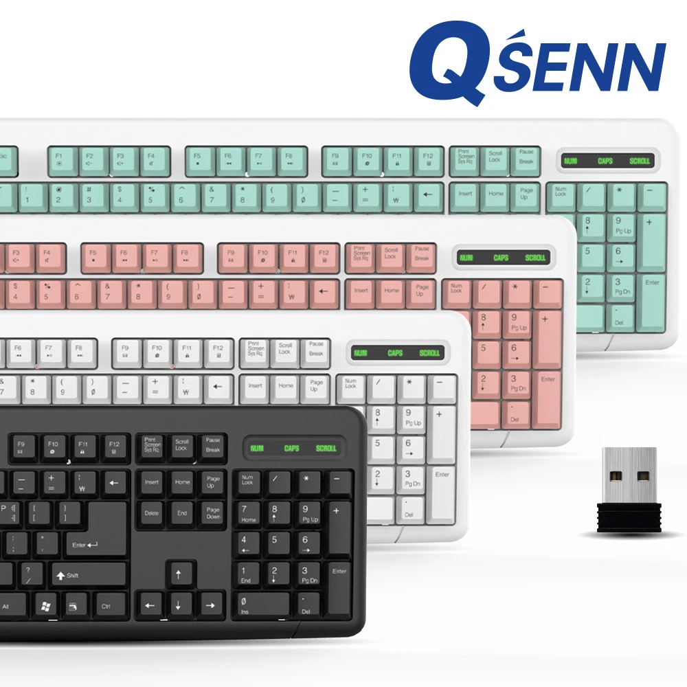 K1000 with Qosen Membrane USB Wireless Keyboard Key Skin