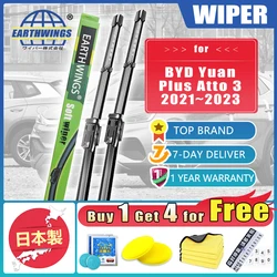 For BYD Yuan Plus Atto 3 2021 2022 2023 Front Wiper Blades Brushes Cleaning Windshield Windscreen Washer Car Accessories Auto