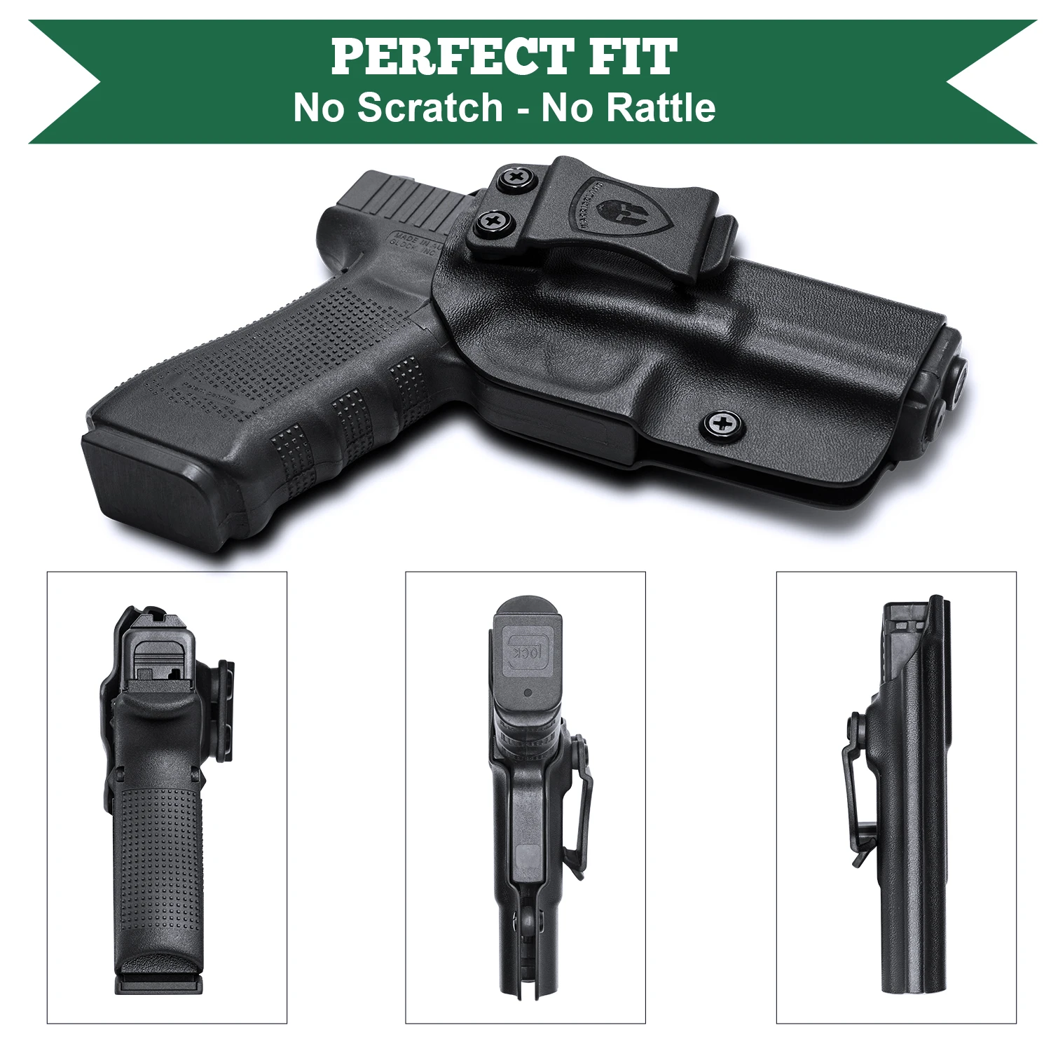 Warriorland-funda de mano derecha o izquierda para Glock 17/19/22/31, IWB Kydex