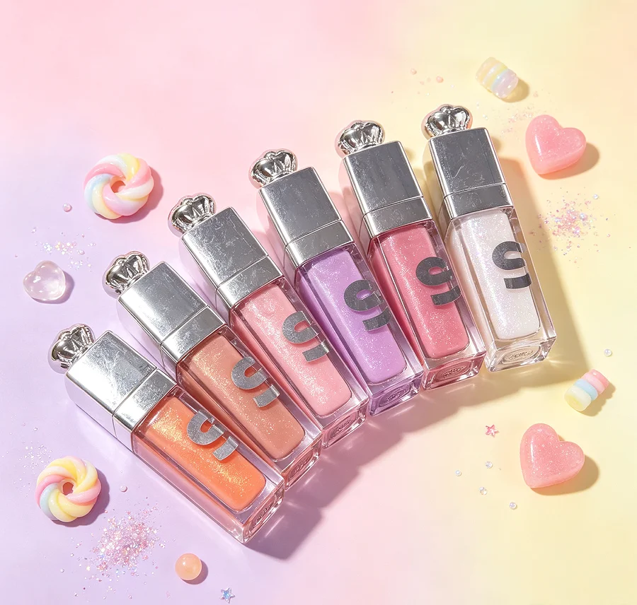 3PC Sheer Glitter Lip Oil Gloss Set - Natural Daily Makeup Collection