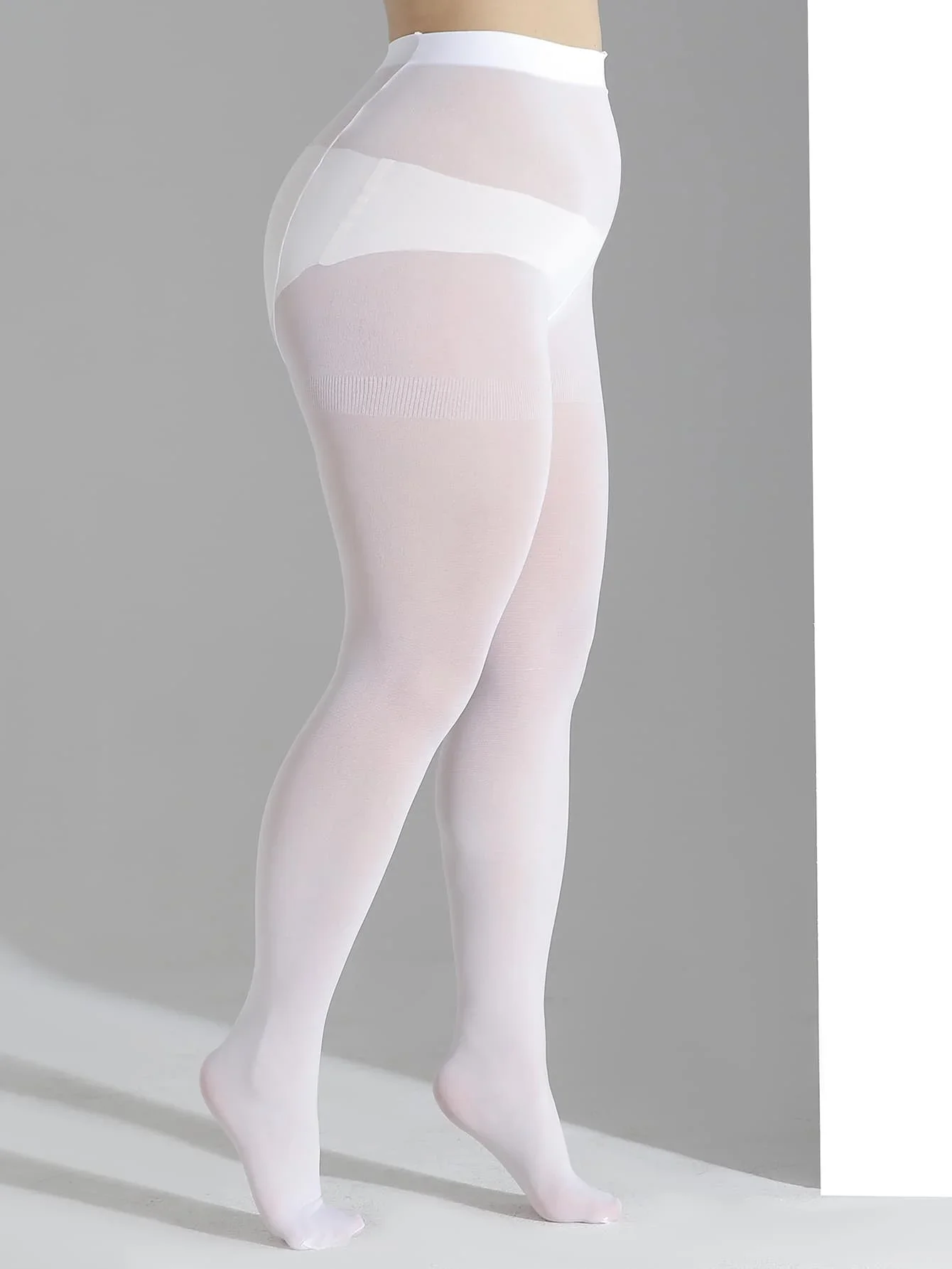 Jeden zestaw Plus Size Solid Color slim Elastyczne, wszechstronne, ultracienkie, przezroczyste pończochy, duże rajstopy damskie — zdjęcie 2