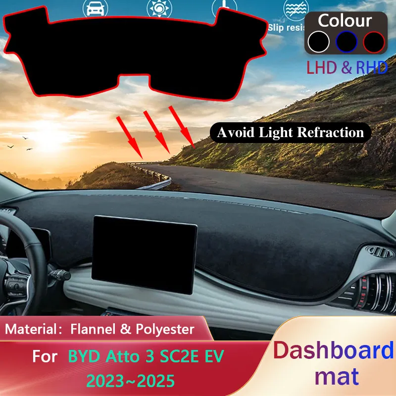 

Car Dashboard Pad for BYD Atto 3 SC2E EV 2023~2025 2024 Liner Anti-Slip Mat Sunshade Pad Dashmat Carpet Rug Cover Accessories