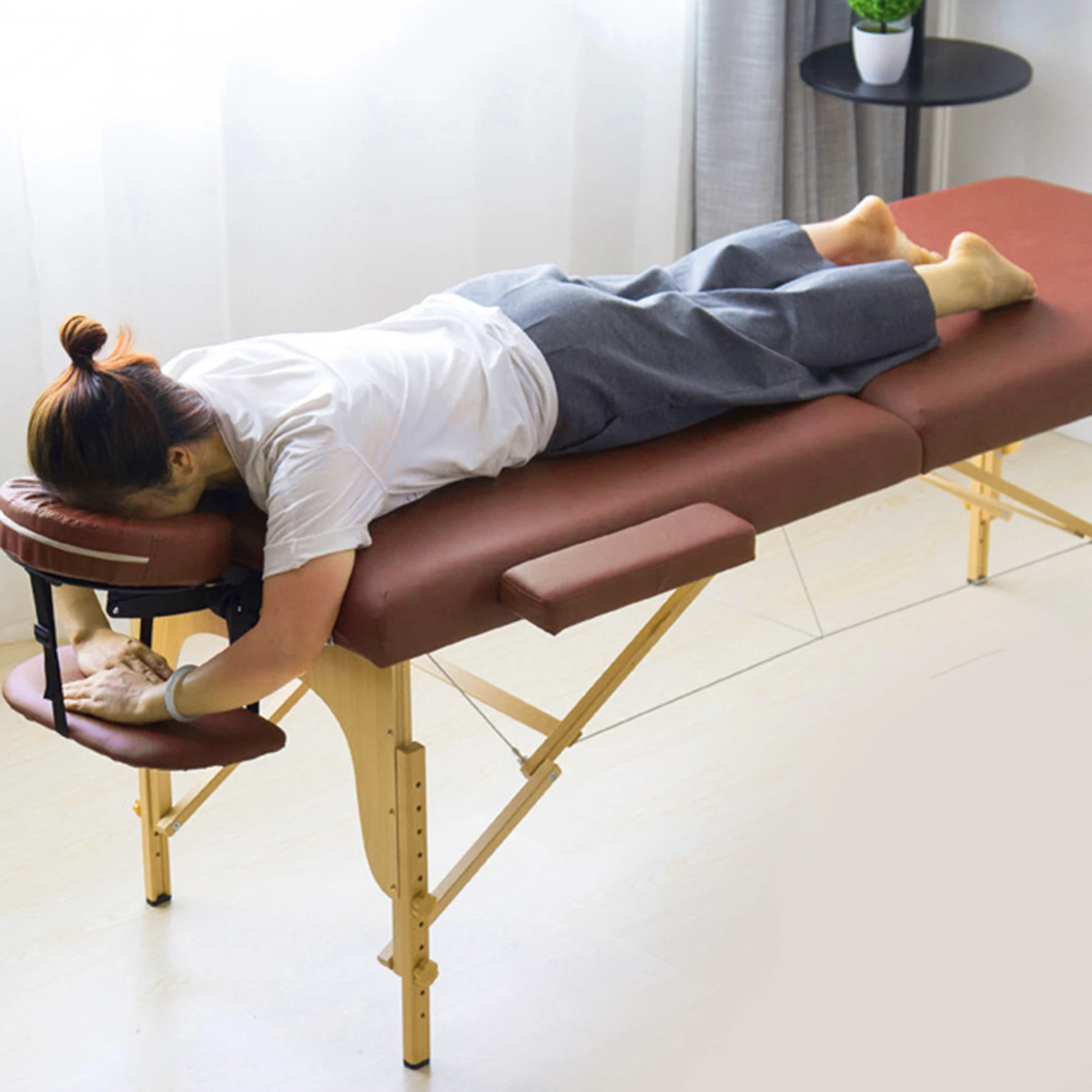 Massage Table Face Cradle with U Shape Pillow Replacement for Soft Versatile Salon Bed Use and Armrest Compact Face Rest Support
