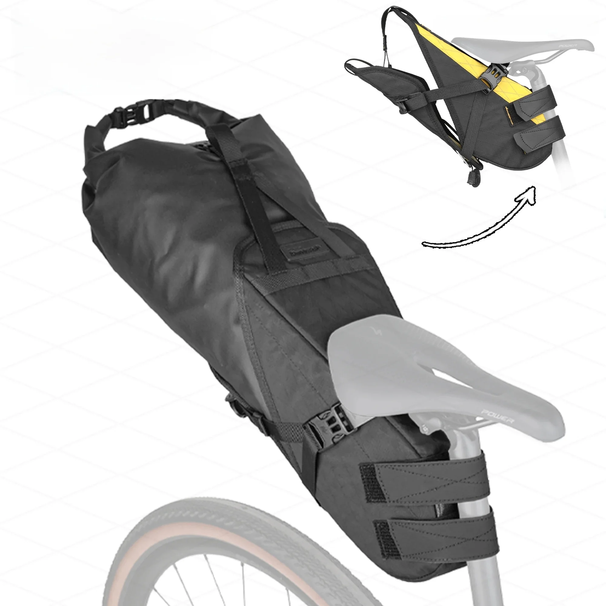AliExpress Rhinowalk Bike Saddle Bag Waterproof 14L Big Capacity Stable Not Shaking Removable Dry Bag For Mtb Road Gravel Bike Bikepacking