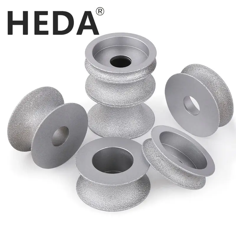 HEDA Round Wheel 10/15/20/25/30/35/40mm Vacuum Brazed Diamond Hand Profile Wheel Arbor 22mm Angle Grinder For Marble