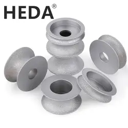 HEDA Round Wheel 10/15/20/25/30/35/40mm Vacuum Brazed Diamond Hand Profile Wheel Arbor 22mm Angle Grinder For Marble