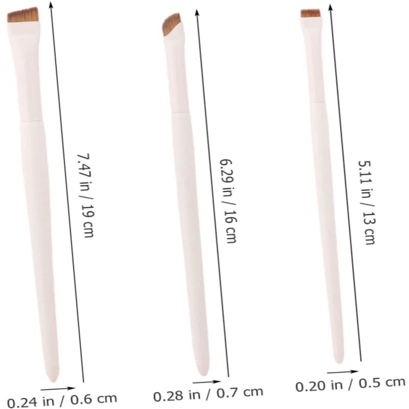 Paquete de 3 cepillos de belleza, mango de madera, plegables con presión ligera
