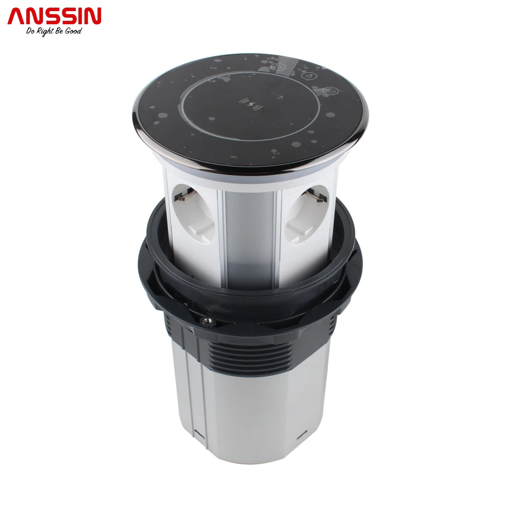 Imagem -04 - Anssin-tomada de Mesa Pop up Motorizada Inteligente Multifuncional Wifi Saídas Alemãs Portas Usb Adequado para Casa Adaptadores de Plugue de Escritório