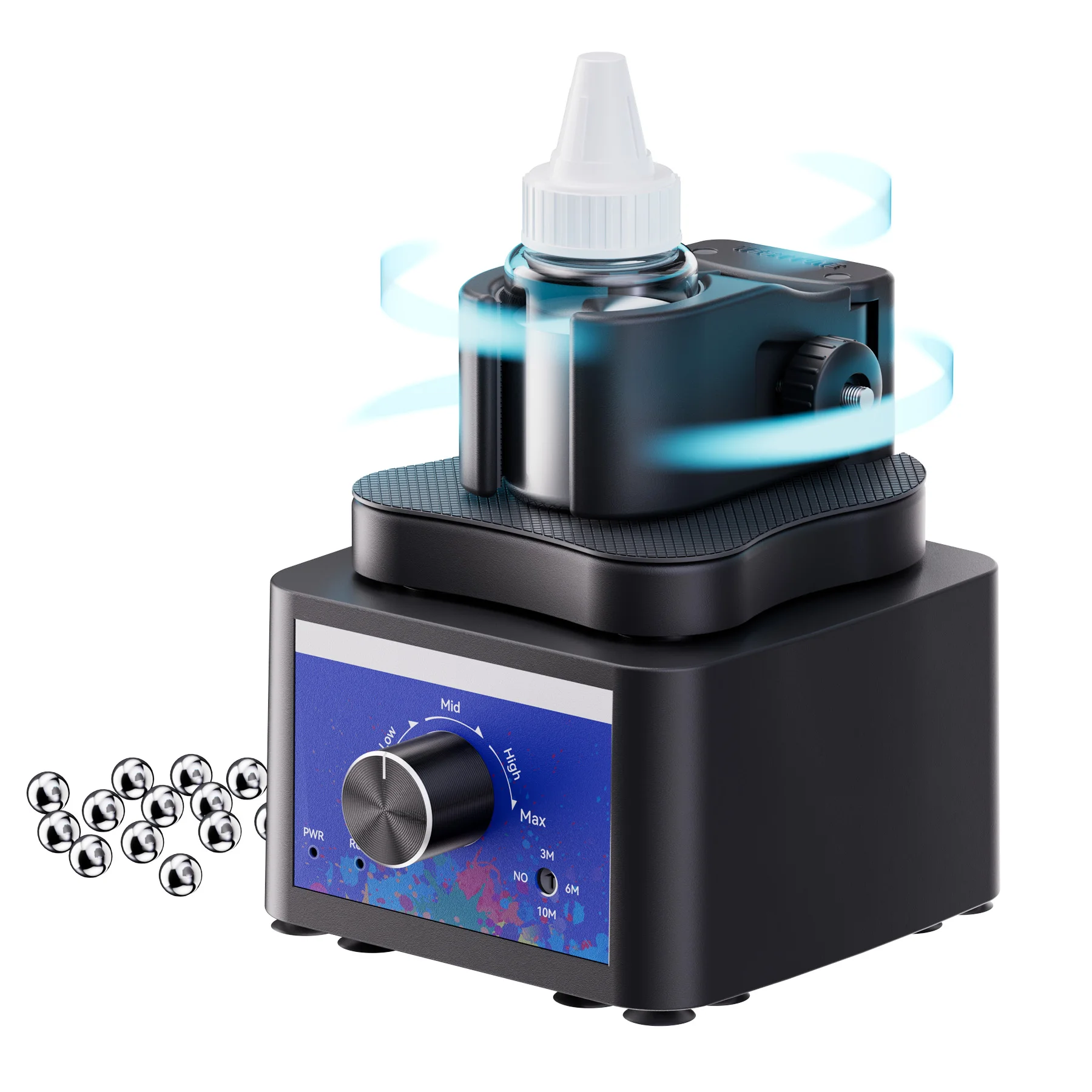 WESTTUNE Vortex Mixer Hands-Free Paint Shaker Oscillator with 1Set Stainless Steel Mixing Balls for Lab Mixing Eyelash Adhesives