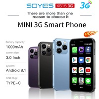 SOYES XS15 Ultra-thin Smartphone 2GB+16GB Android 8.1 3G Dual SIM 3.0 Inch Phone 1000mAh Wifi GPS Mini Small Cell Phone New 2023