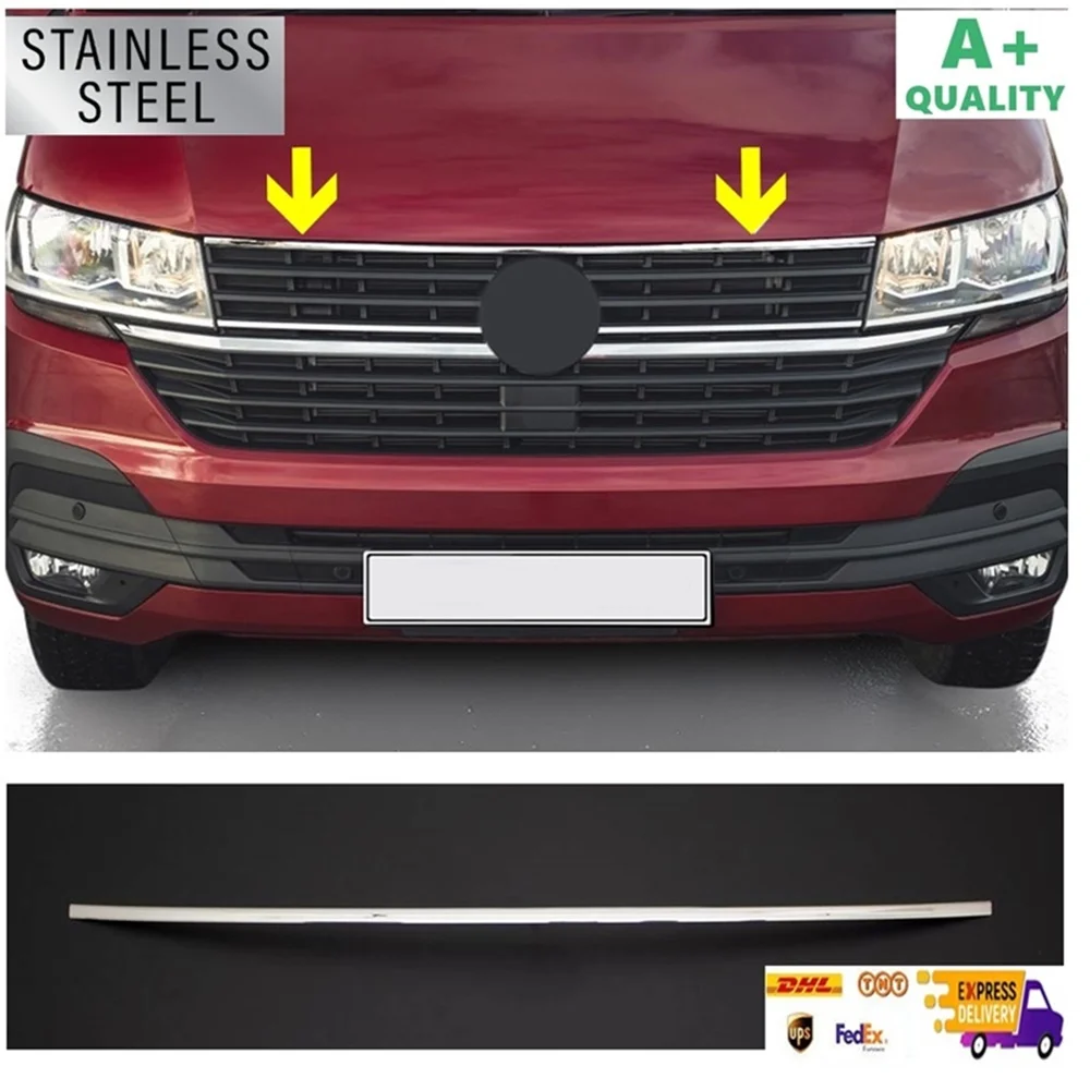 

For VW T6.1 Transporter Chrome Front Grille Hood Upper Trim 2020-2023. Stainless Steel. A+ Quality. Automotive Modify Styling