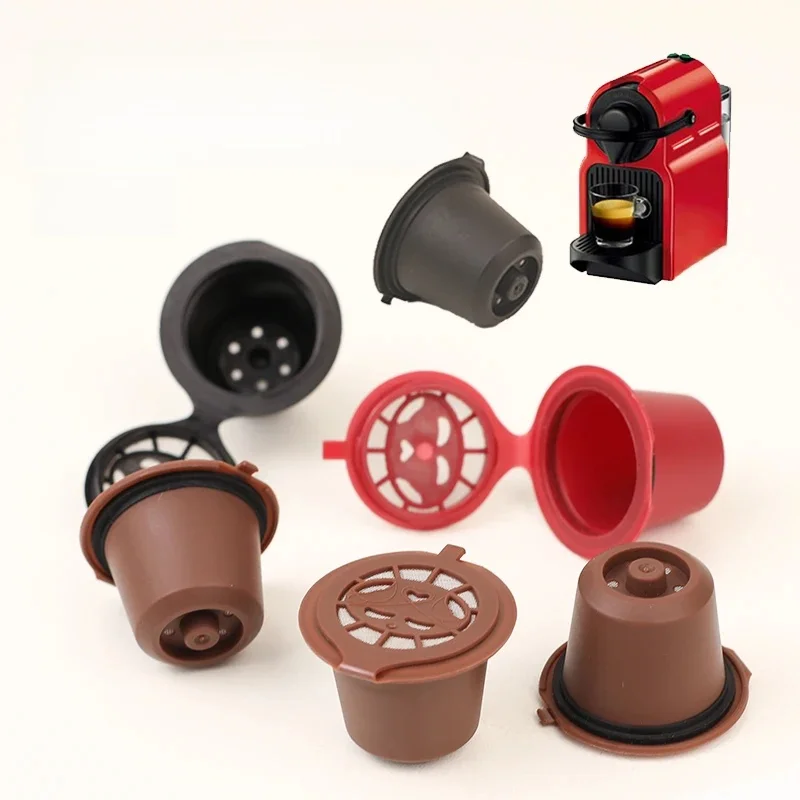 Capsules de café Nespresso rechargeables et réutilisables, dosettes Nespresso réutilisables avec une cuillère et une brosse, 3/6 pièces