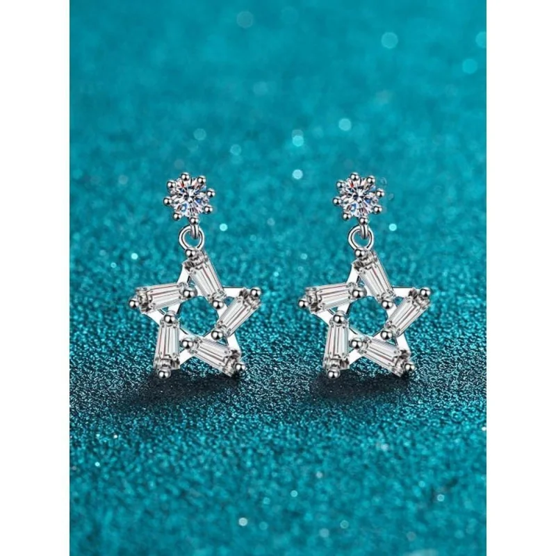 Официальный магазин MoisaLuxe, серебро 925 пробы, простые серьги Ins Wind с муассанитом, обручи, цепочка для пирсинга ключицы