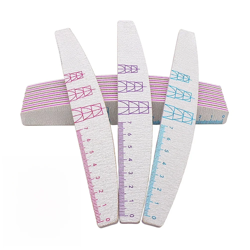 5 Stück Nagelfeilen 100 150 180 240 Körnung Grau Schleifpapier Professionelles Schmirgelbrett Halfmoon Pufferfeile Nagelstylistenbedarf Maniküre