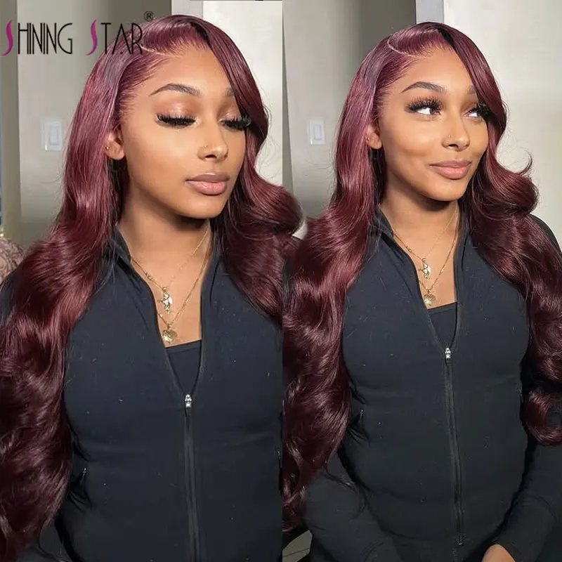 Donker Bordeaux 99J Body Wave Kant Frontale Pruiken 13X6 13X4 Hd Kant Voor Menselijk Haar Pruiken Braziliaanse Kant Voor Pruiken Voor Zwarte Vrouw