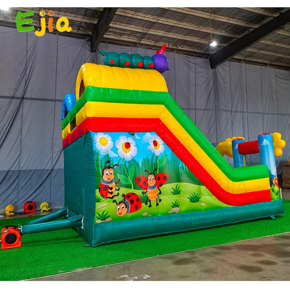 Châteaux gonflables gonflables à thème d'abeille commerciale de 23 pieds, avec Combo à Double glissière, maisons rebondissantes pour fête d'anniversaire en plein air