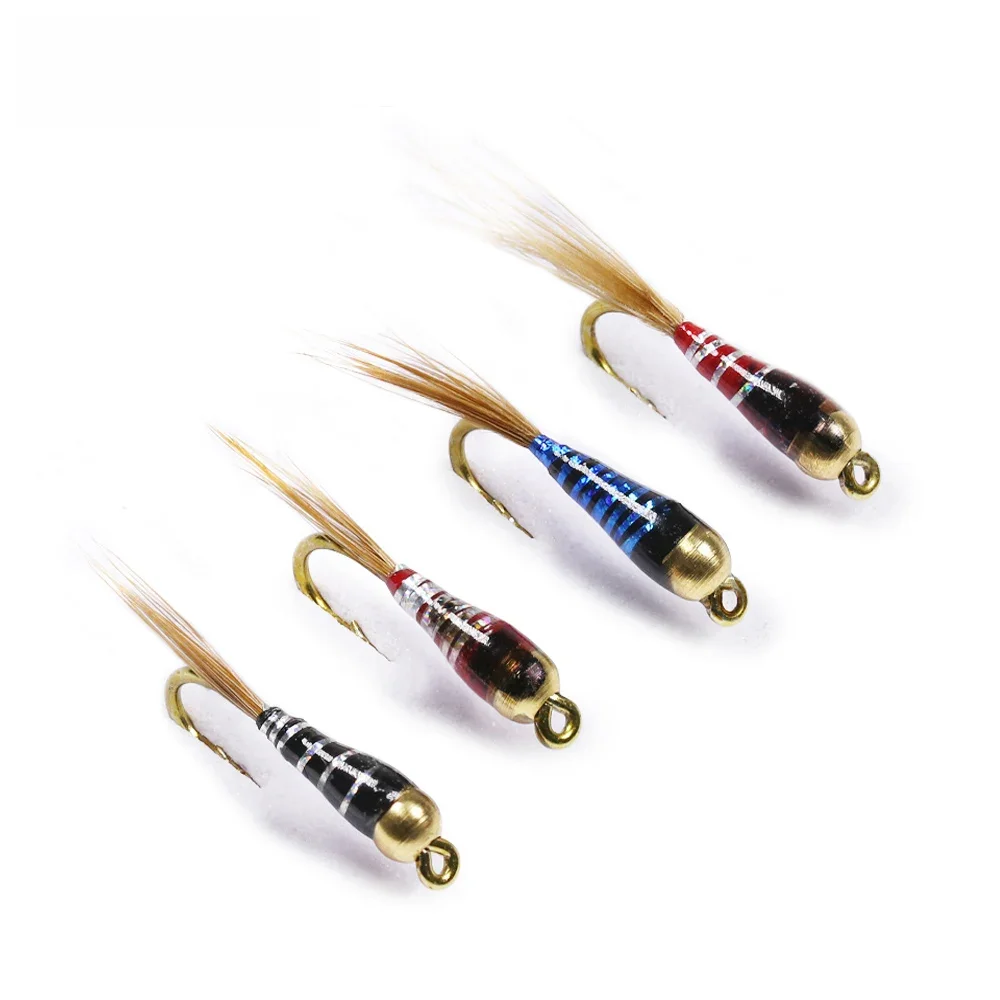 Vtwens – appât en forme de perduron espagnol avec tête de perle en laiton époxy, Style nymphe européen pour la pêche à la truite et à la mouche, pour hameçons nymphe truite perdigone nymphes pour la