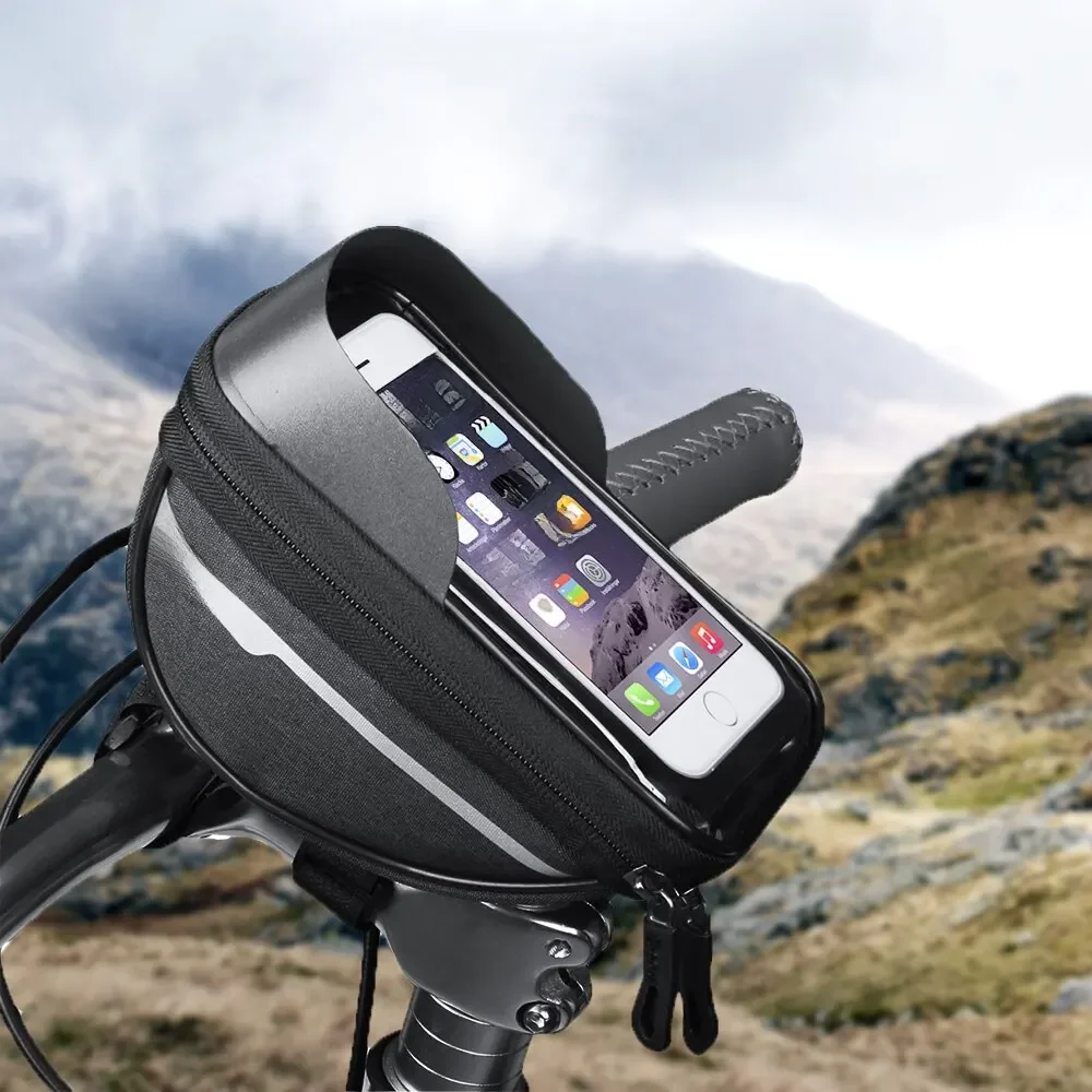 AliExpress NONE Bicycle Bag 1L Frame Front Top Tube Bike Bag Handlebar Mtb Touch Screen Cycling Bag Phone Holder Bicycle Accessories