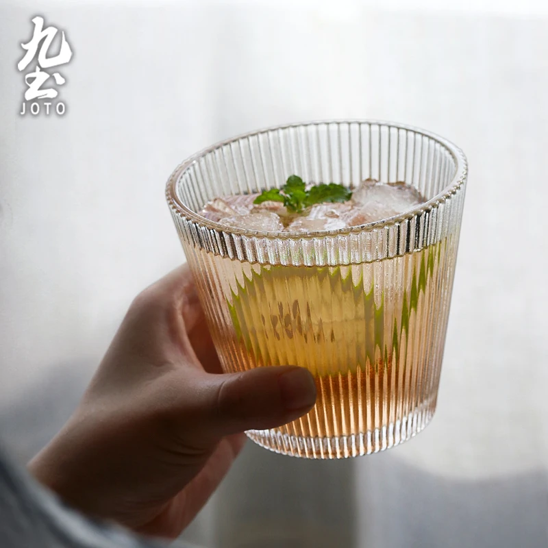 

JOTO Creative Textured Glass Drinkware - Elegant for All Your Favorite Beverages CUPR0574