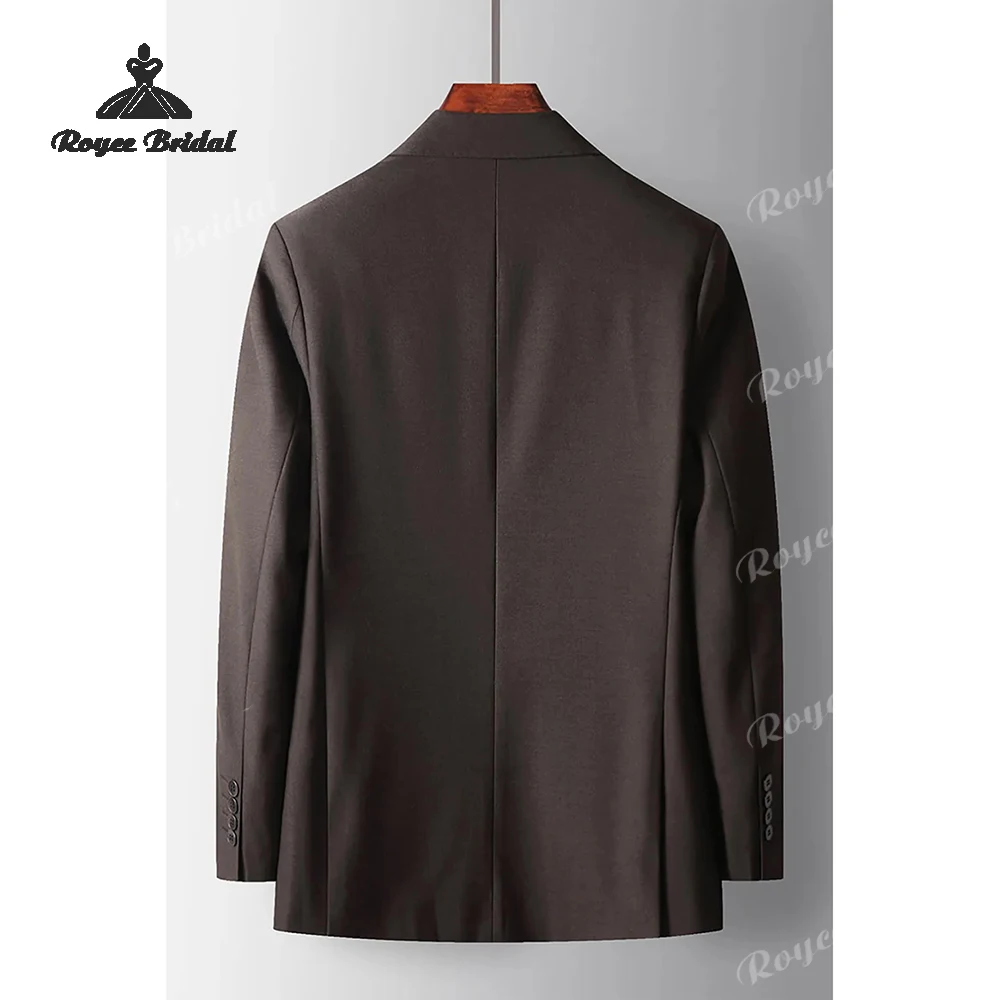 Traje de dos piezas con doble botonadura para hombre, traje de negocios de noche con solapa de pico para boda, trajes personalizados para hombre 2026