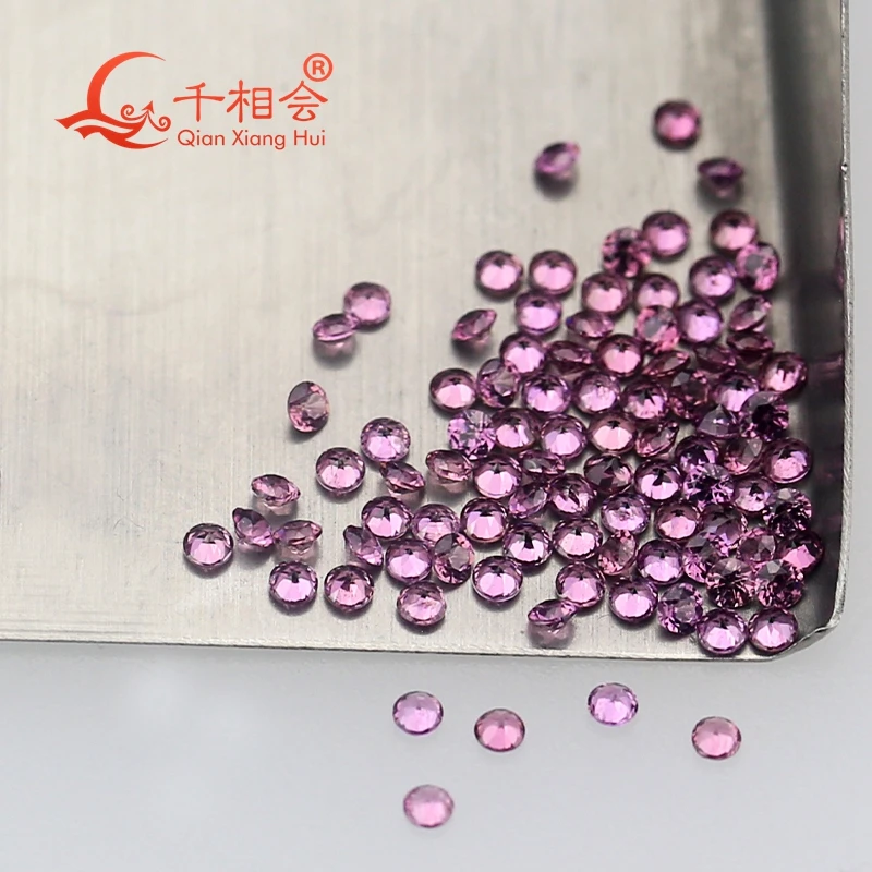 

1.0-2.5MM Round shape Natural garnet purple color Stone DIY Decoration Jewelry Accessories Wholesale Loose Gemstone