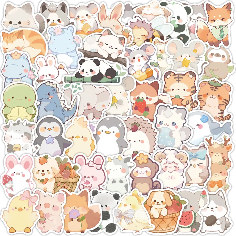 Autocollant Graffiti Animal Version Q, 50 pièces, décoration de guitare, moto, coque de téléphone, autocollant étanche pour ordinateur portable, jouet, DIY bricolage