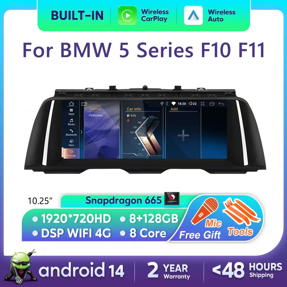 

Автомобильный радиоплеер Android 14 для BMW F10 F11 2011-2016 GPS Navi WIFI SIM центральный мультимедийный Авто Carplay экран Qualcomm 8 ядер