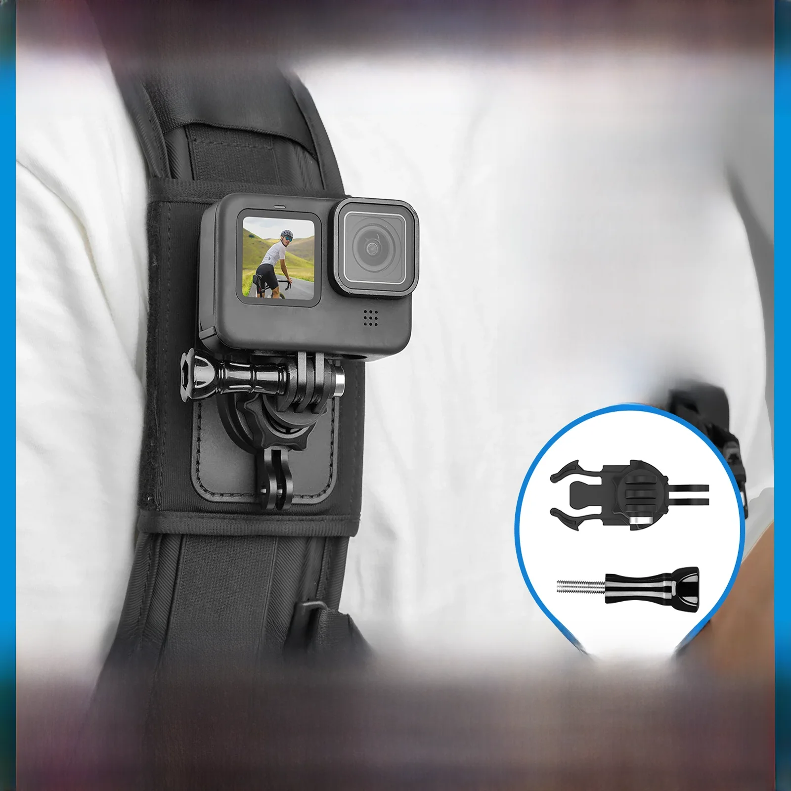 TELESIN 360 °   Rotação mochila alça de montagem para gopro hero 13 12 11 10 9 8 7 6 5 insta360