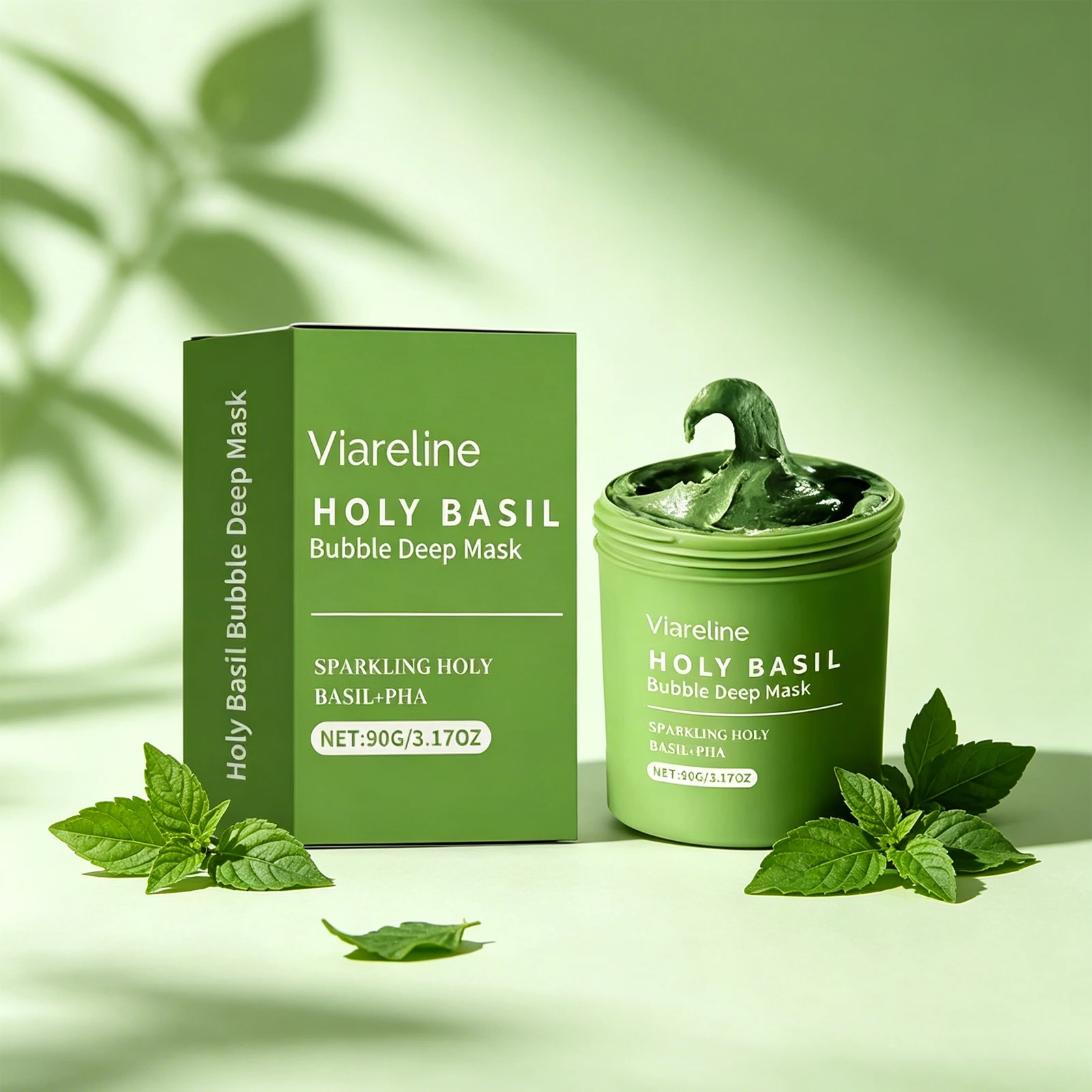 Viareline 90g Mascarilla limpiadora de burbujas, cuidado suave de los poros faciales, control de grasa, mascarilla hidratante para la rutina diaria del cuidado de la piel, no irritante