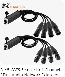 RJ45 CAT5 mit abgeschirmtem 4-Kanal-3-Pin-XLR-Stecker/Buchse, Multi-Netzwerk-Empfängerkabel für Bühnenaufnahmestudio – Detail 3