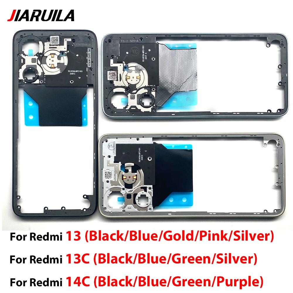 New Middle Frame For Xiaomi Redmi13 13C 14C A5 Door Housing Bezel Repair Parts