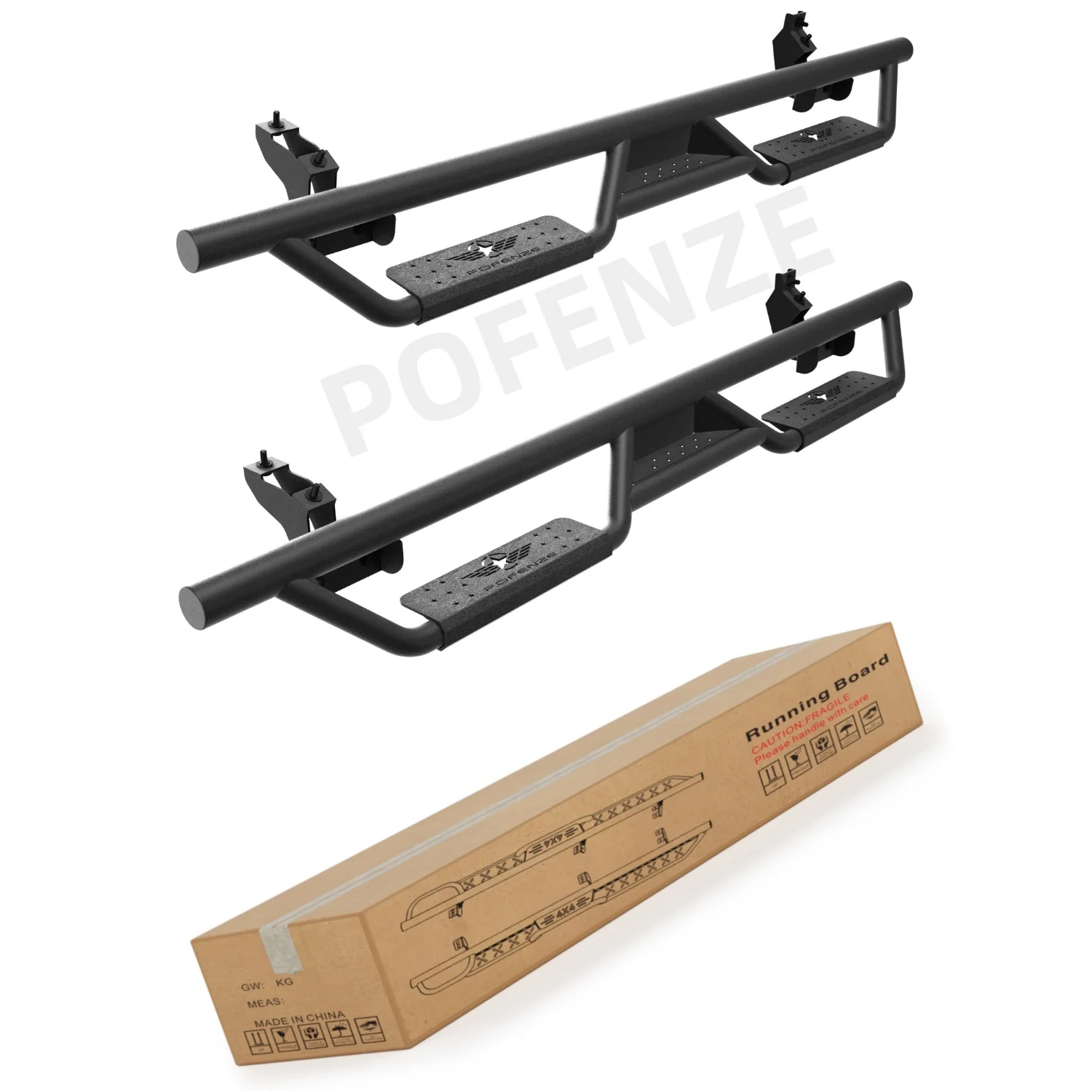 

Bronco Running Boards Fit 2021-2023 Ford Bronco 4 Door Black Side Steps Heavy-Duty Steel Non-Slip Step Pads, Modified Vehicles