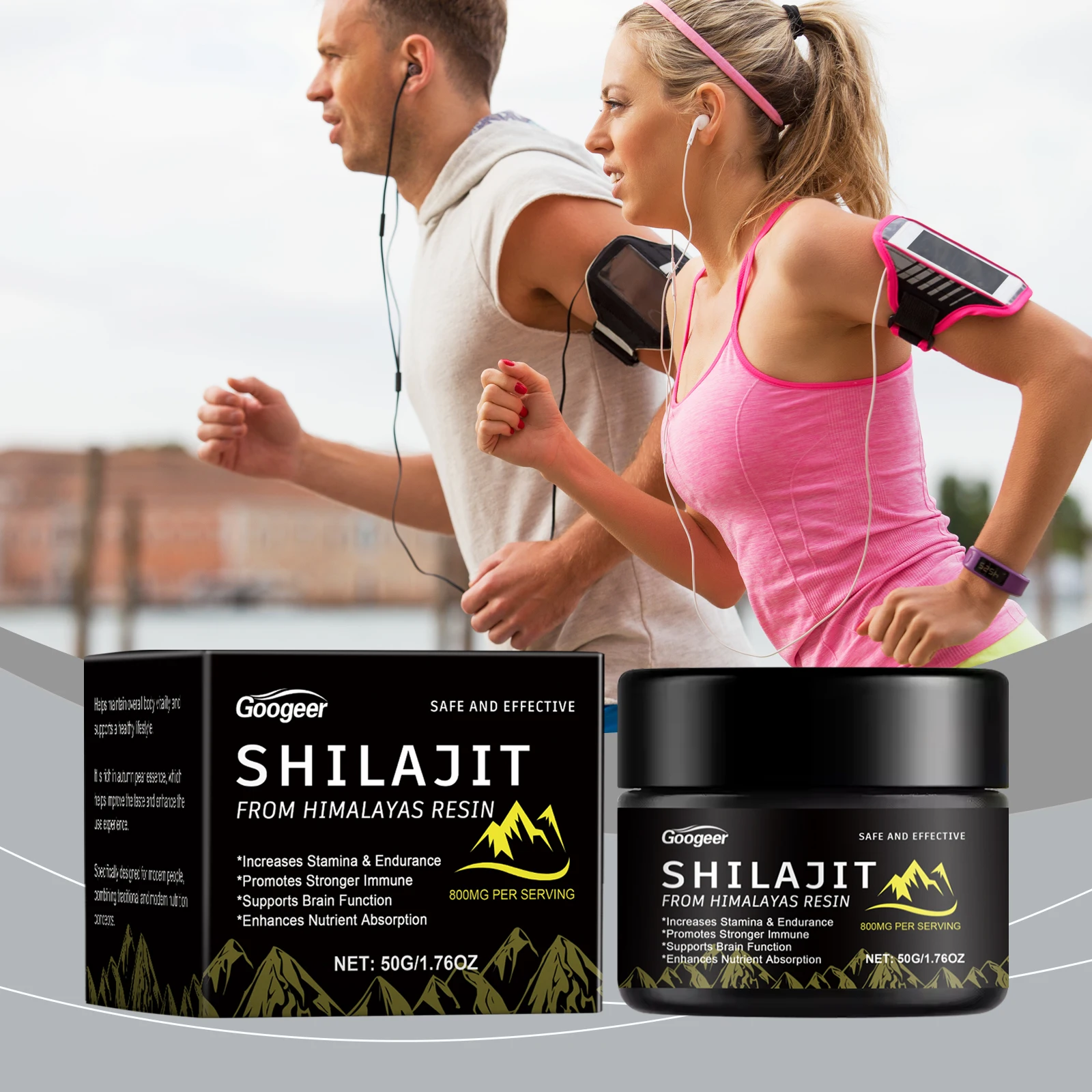 50g Googeer Shilajit Resin Paste Body Vitality Enhancer Stamina Booster Cognitive Function Immune Support Healthy Aging Wellness