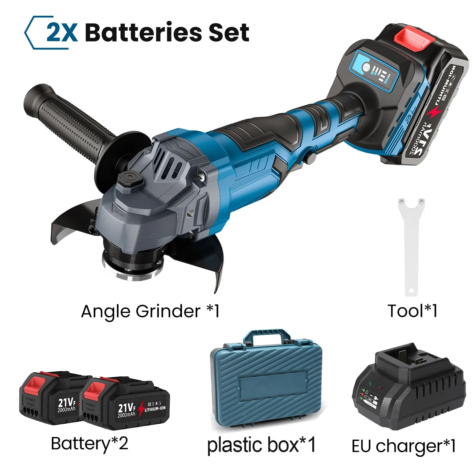 125MM Borstelloze Elektrische Slijpmachine met 3 Snelheden, Draadloze Snijmachine voor Thuis-DIY Houtbewerking, Geschikt voor Makita 18V Accu
