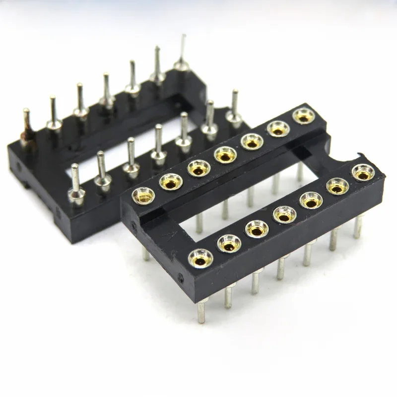 10 sztuk DIP14 okrągły otwór 14 pinów 2.54MM DIP IC gniazda 14 PIN 2.54 adapter lutowane typ IC złącze — zdjęcie 2