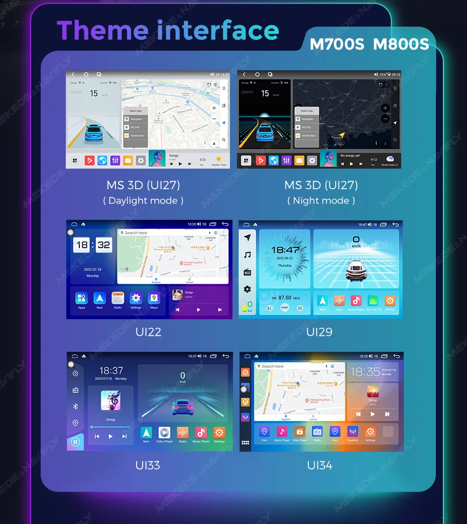 MEKEDE Autoradio mit CarPlay und Android Auto für Ford Focus, Fiesta, C-Max, Fusion, Kuga, Mondeo, Galaxy 2, Baujahr 2004–2007, DSP-Multimedia-Player. – Detail 12