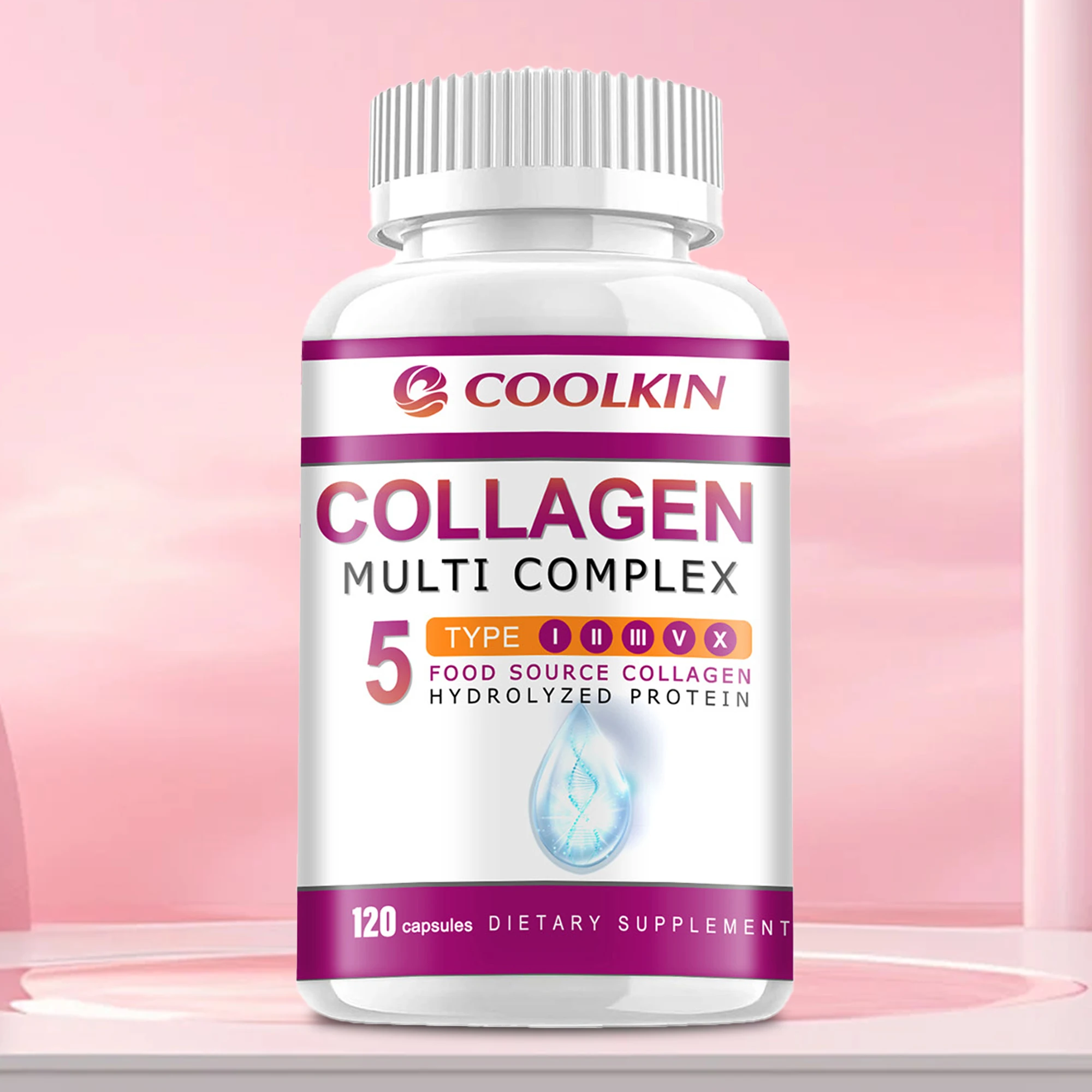 Multi Collagen - Types I-II-III-V-X - Anti-Aging, Healthy Joints, Hair, Skin, Bones, Nails - 120 Capsules