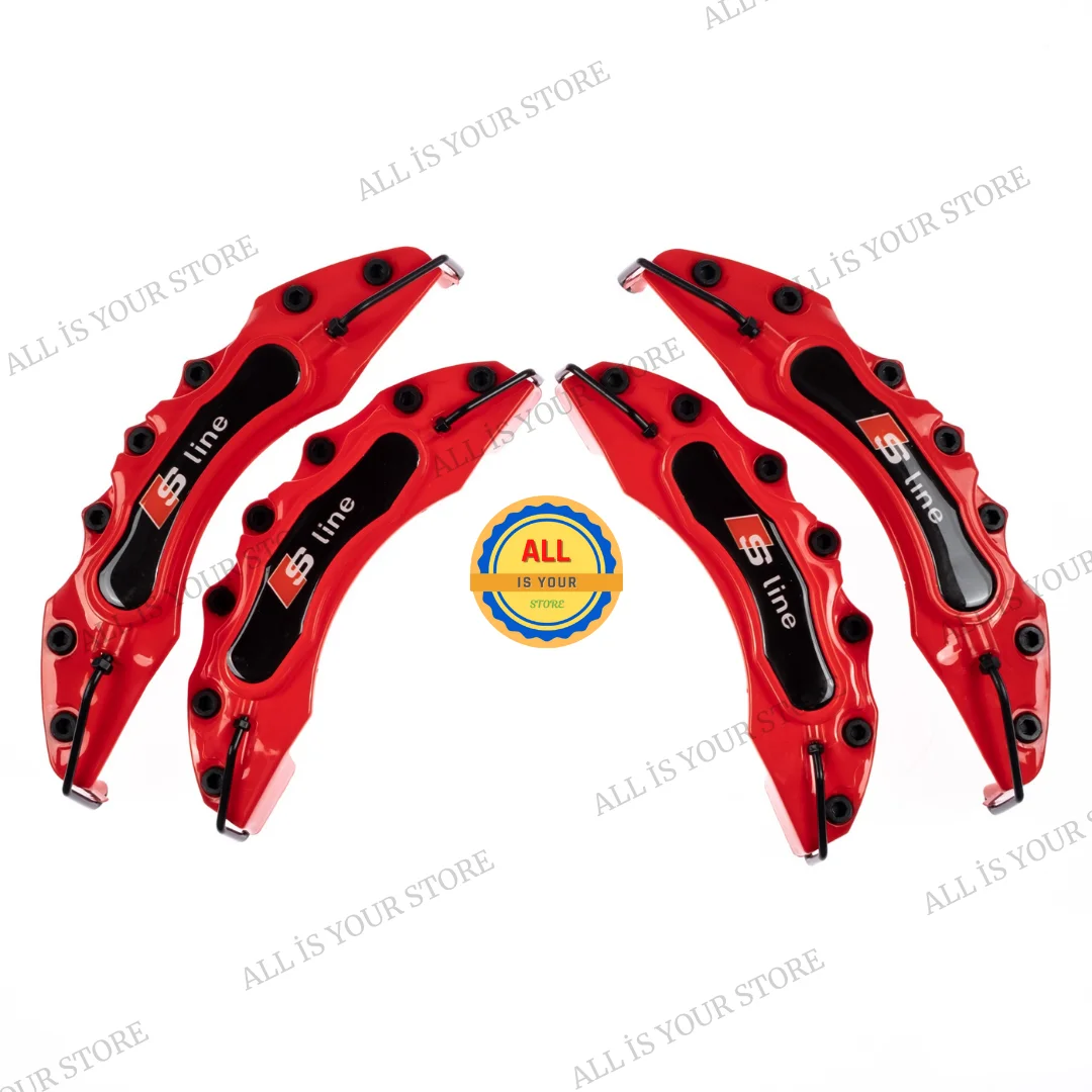 FOR AUDI S-LINE RED Caliper Cover 4Pcs 16 to 21 Inches Auto Replacement Parts Accessories and Brake System Best Quality