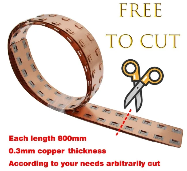 3PCS OEM 21700 Copper Nickel Busbar Lithium Battery Busbar Connectors 2P Square Spacer 22.5mm Spacing Copper Busbars