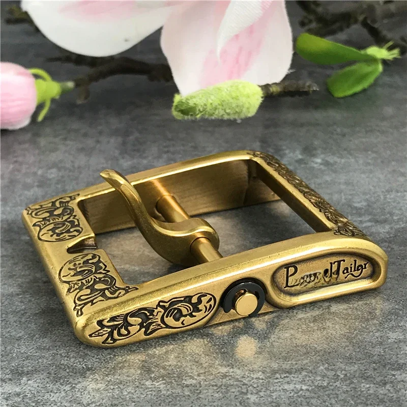 Vintage mosiężne klamry do paska dla mężczyzn pas męska talia klamra do paska akcesoria DIY skóra Craft pas kowbojski klamra BK0005 — zdjęcie 2