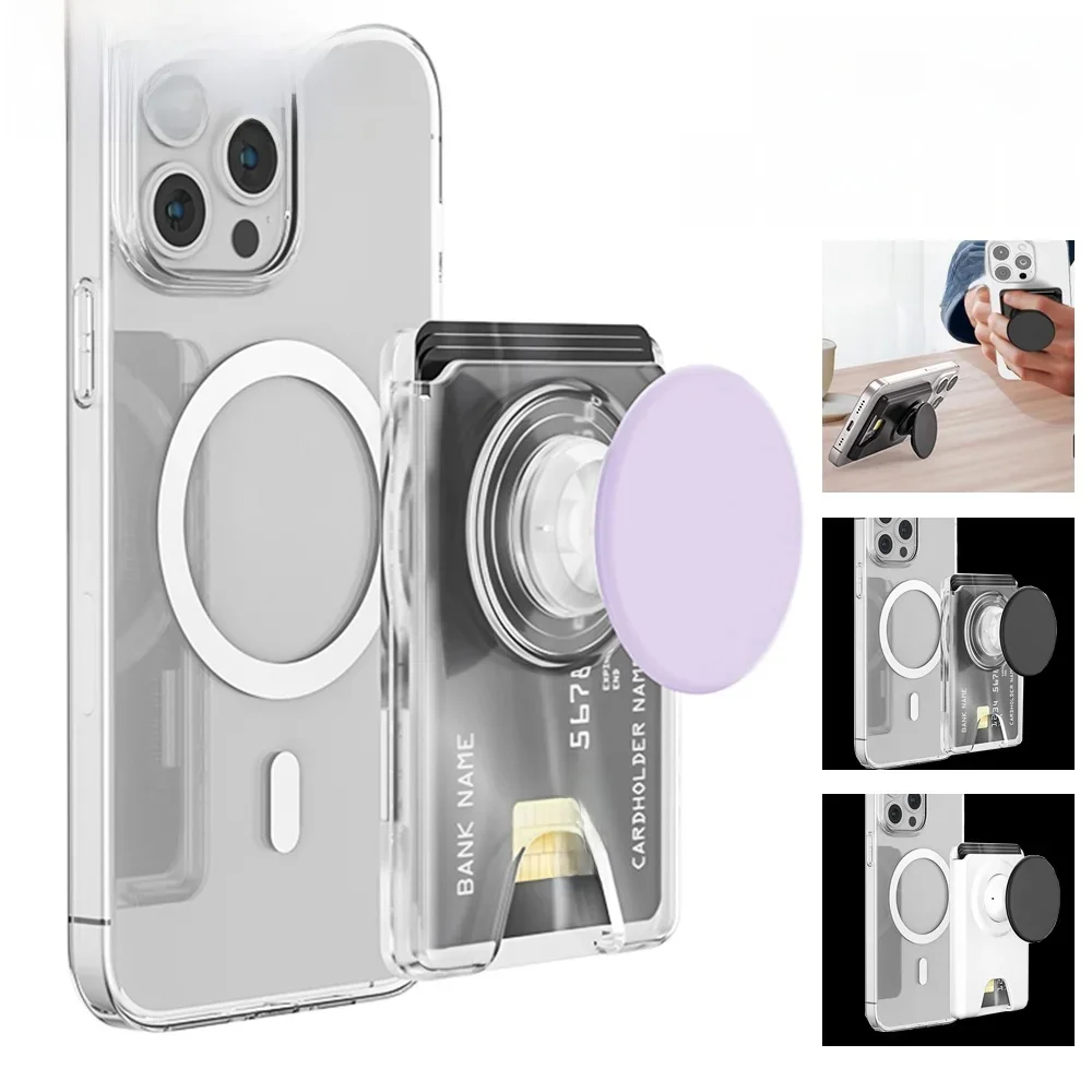 Uniwersalny portfel magnetyczny Grippopso z rozszerzającym uchwytem na telefon, etui na karty telefoniczne solidna portfel z gniazdem na portfele IPhone Samsung — zdjęcie 2