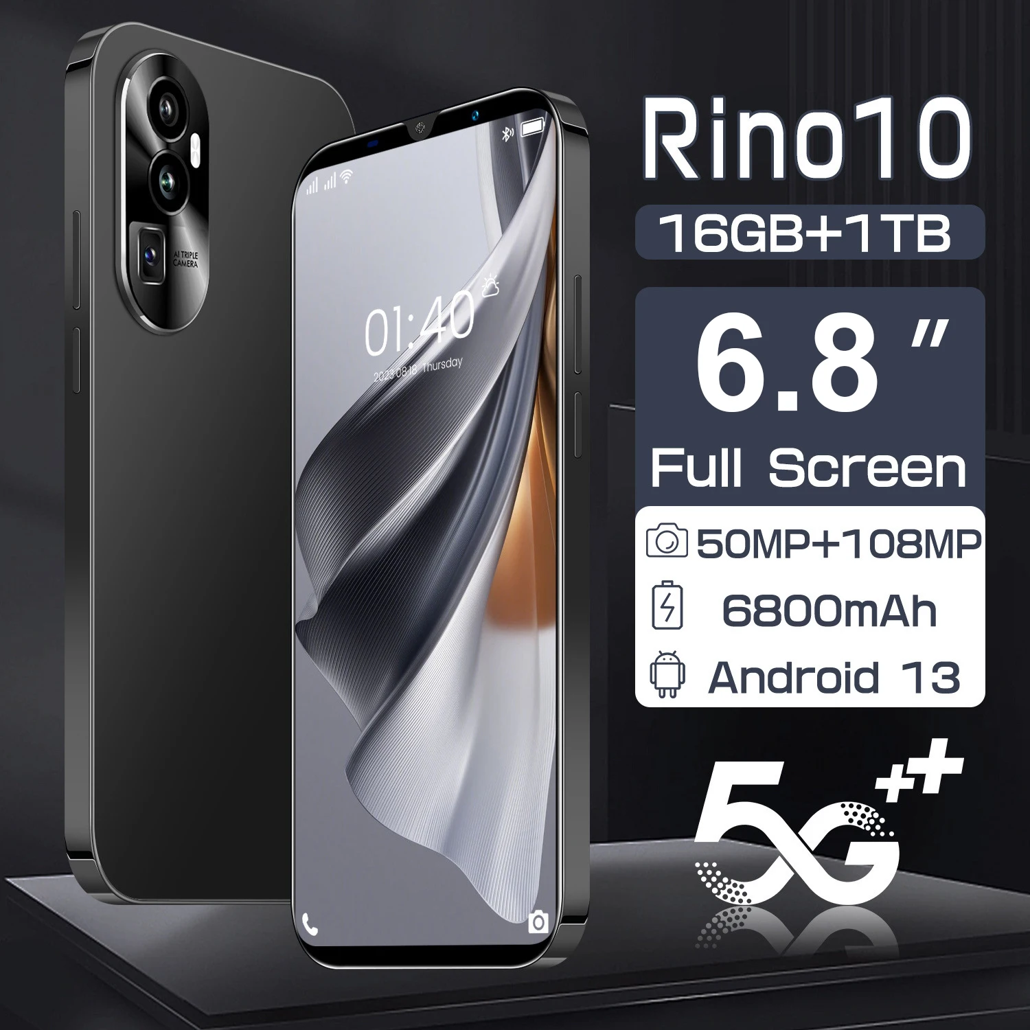 

2025 Global version Reno 10 pro Mobile Phones 7.3HD Cellphones 22G+2T Original Smartphone Dual SIM Android 14 7800mAh 5G Phone