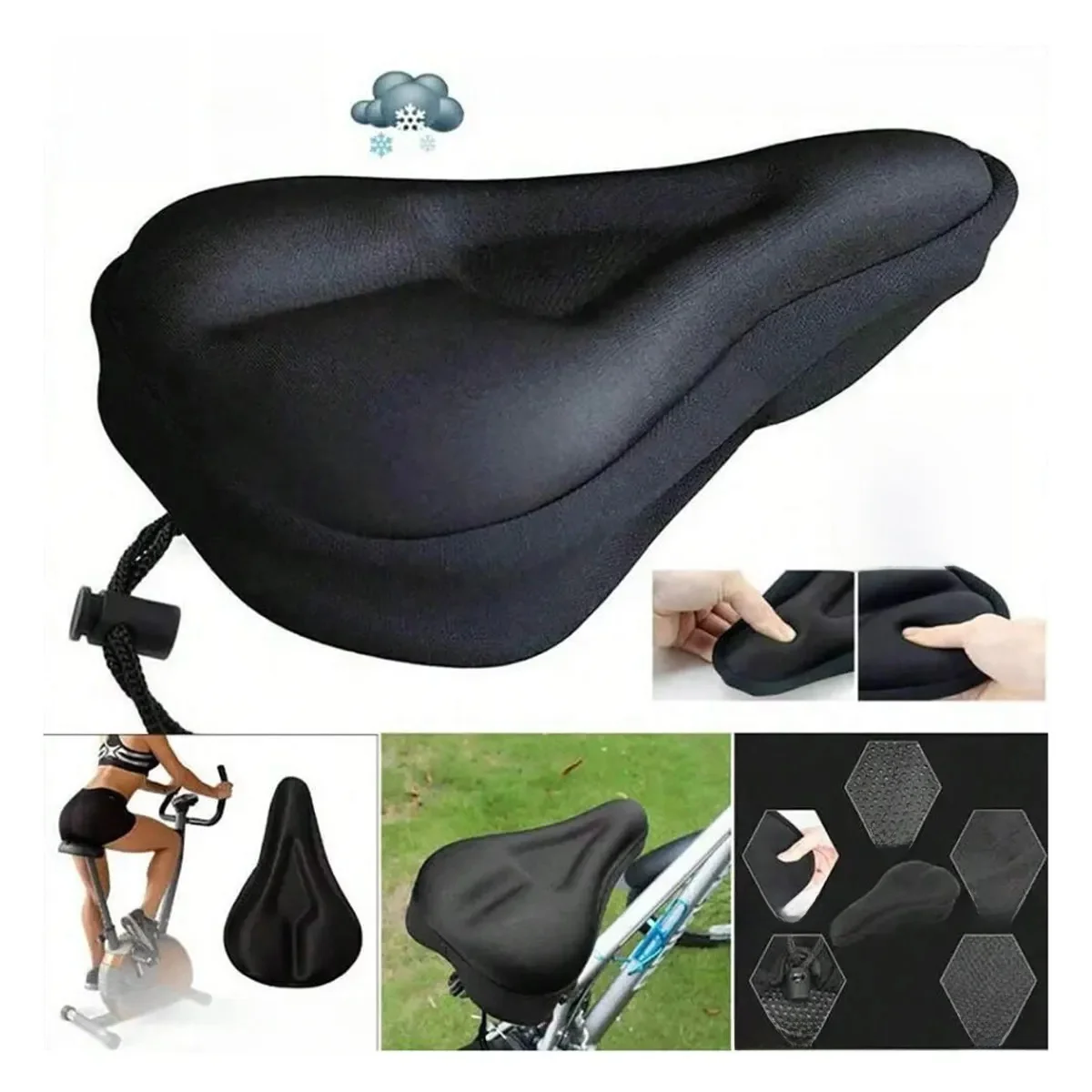 AliExpress NONE 1PC Bicycle Seat Cover Gel Cushion Mountain Bike Road Bicycle Comfortable Breathable Soft Cushion for Both Men and Women
