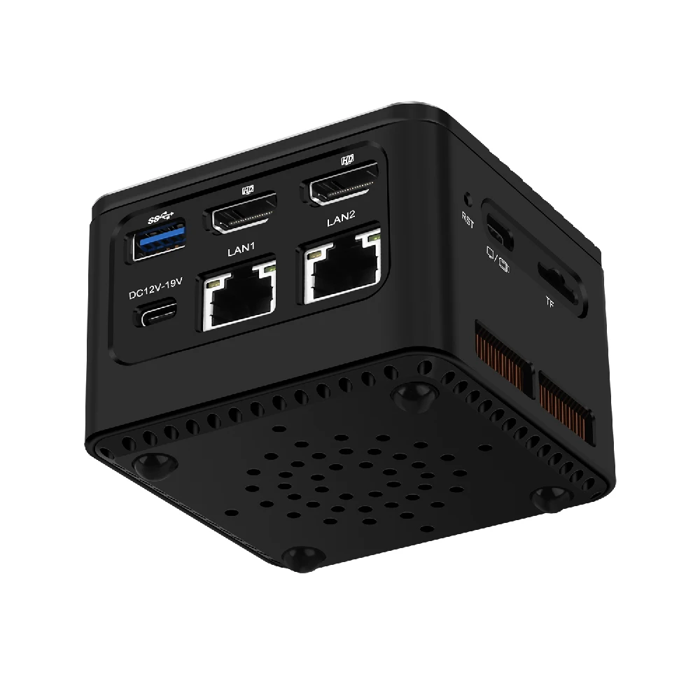 HUNSN Mini PC, HTPC, komputer stacjonarny, BJ02, Intel N100/N200/I3 N305, 2 x I226-V LAN, typ-C 12-19V, 2HDMI, 3 usb3.0, typ-C, TF